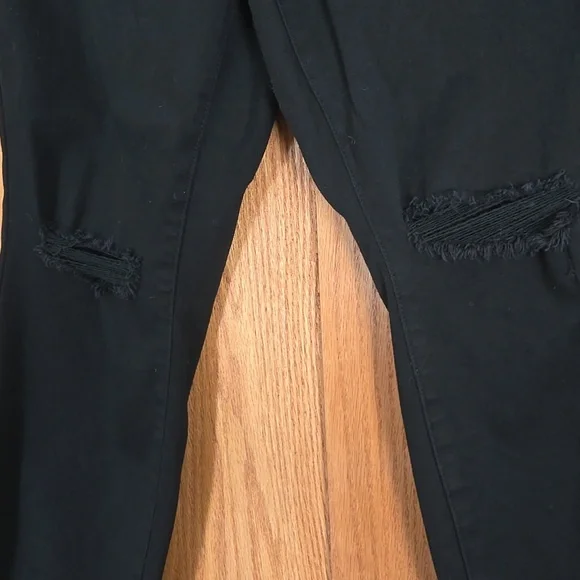 Judy Blue Black Distressed Skinny Jeans Raw Hem Size 14W - Picture 6 of 16